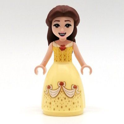 Minifigura Belle, Bright Light Orange and Bright Light Yellow Full Dress with Roses, Open Mouth del set 43196