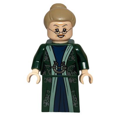 Figurine Professor Minerva McGonagall, Dark Green Robes, Dark Tan Hair, Printed Skirt du set 76388