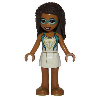 Figurine Andrea - White/Dark Turquoise Top, White Skirt du set 41671