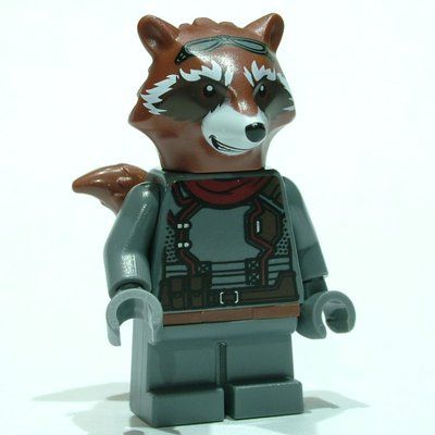 Figurine Rocket Raccoon, Dark Bluish Gray Outfit du set 76193