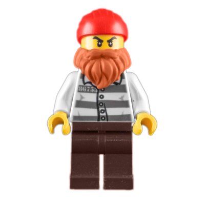 Figurine Criminal, Prison Shirt with #86753, Beard, Red Head Wrap du set 60308