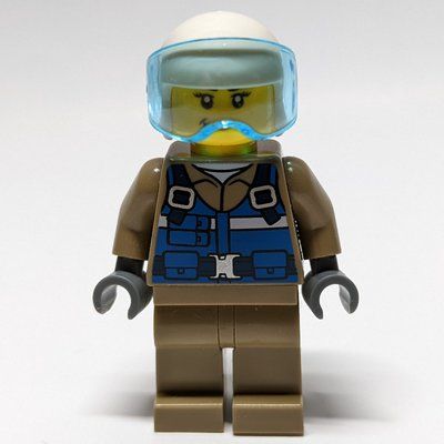 Figurine Woman, Pilot, Blue Vest, White Helmet du set 60302