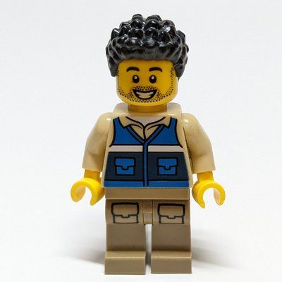 Figurine Man, Blue Vest, Black Hair du set 60302