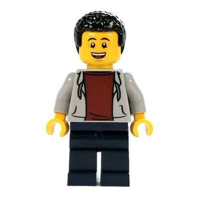 Figurine Light Bluish Grey Torso, Dark Blue Legs, Black Hair du set 31119