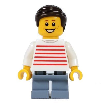 Figurine Kid - White Torso, Sand Blue Legs. Dark Brown Hair du set 31119
