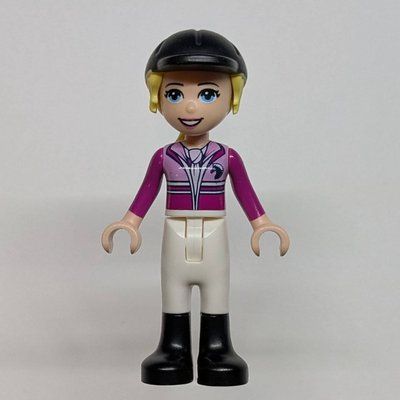 Minifigure Stephanie - Magenta/Bright Pink Torso, White Pants, Black Cap from set 41441