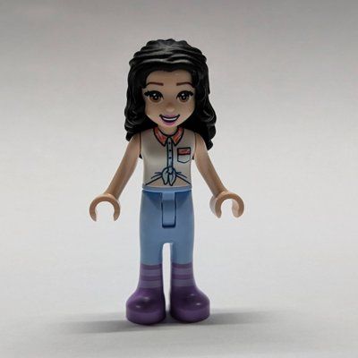 Minifigure Emma - White Top, Bright Light Blue Pants from set 41441