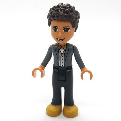 Minifigure River - Dark Bluish Grey Jacket, Black Pants, Dark Brown Hair del set 41684