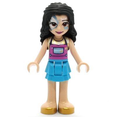 Minifigurka Emma - Dark Pink Top, Dark Azure Skirt, Face Paint z zestawu 41687