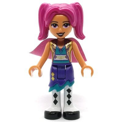 Minifigurka Camila - Gold Jacket, Dark Purple Skirt, Magenta Hair, Cape z zestawu 41687