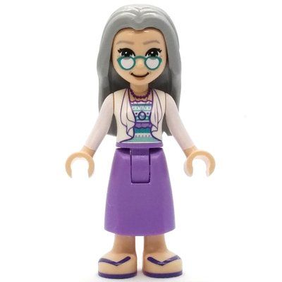 Figurine Nora - White Top,  Medium Lavender Dress, Light Bluish Grey Hair du set 41693