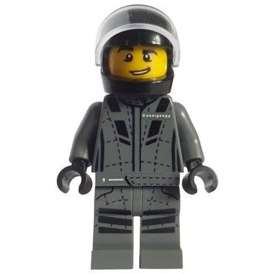 Figurine Race Driver - Dark Bluish Grey Torso/Legs, Black Helmet du set 76900