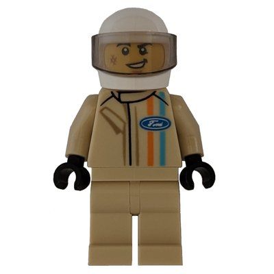 Figurine Race Driver - Tan Torso, Legs, White Helmet du set 76905