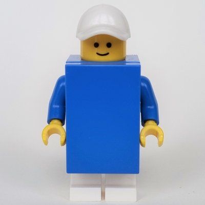 Minifigure Brick Suit Boy - Blue 2 x 3 Tile, White Cap del set 40486