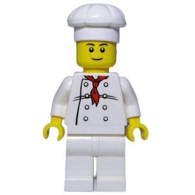 Figurine Chef, Red Neckerchief, White Legs, Smile, Black Eyebrows du set 9348