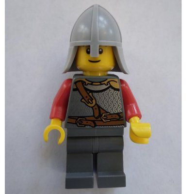 Figurine Knight, Armor with Straps, Light Bluish Gray Helmet, Black Eyebrows du set 9349