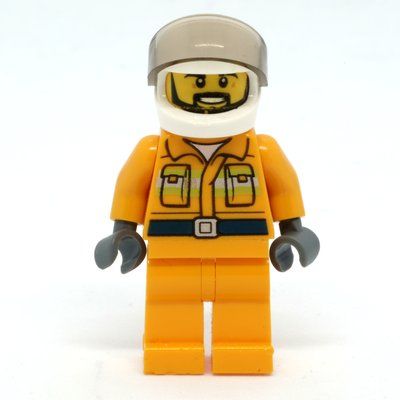 Figurine Firefighter, Pilot - Orange Torso, Orange Legs, White Helmet du set 77944