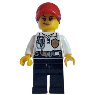 Figurine Fire Fighter - White Torso, Black Legs, Red Cap du set 77944