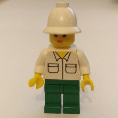 Minifigur White Torso, Green Legs, White Pith Helmet aus Set 9782