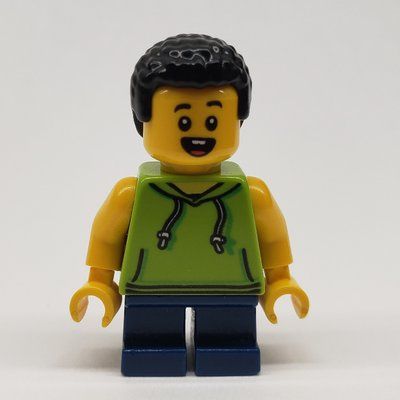 Figurine Boy, Lime Hoodie, Short Dark Blue Legs du set 60295