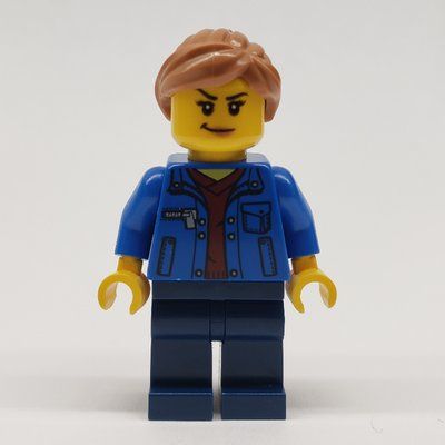 Figurine Woman, Blue Jacket, Dark Blue Legs, Medium Nougat Hair du set 60295