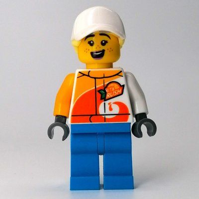 Figurine Stunt Rider, White Race Jacket, Dark Azure Legs, White Cap du set 60294
