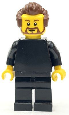 Minifigure Man, Black, Reddish Brown Hair from set 19007