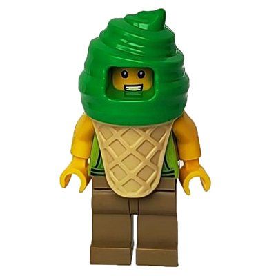 Minifiguur Ice Cream Vendor, Bright Green Ice Cream Suit uit set 60328