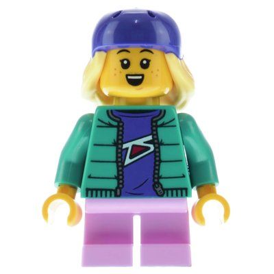 Figurine Girl, Dark Turquoise Jacket, Dark Purple Bike Helmet du set 60329