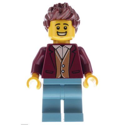 Figurine Man, Dark Red Jacket, Sand Blue Legs du set 60329