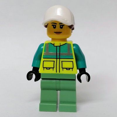 Figurine Ambulance Driver, Vibrant Yellow Safety Vest, White Cap du set 60330