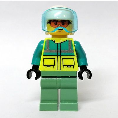 Figurine Pilot, Vibrant Yellow Safety Vest, White Helmet du set 60330