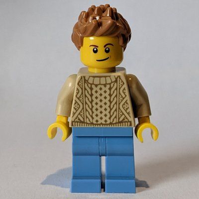 Figurine Man, Tan Sweater, Medium Blue, Medium Nougat Hair du set 60327