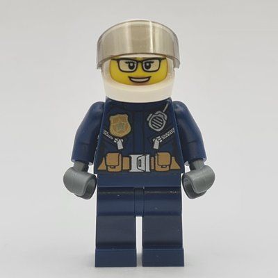 Figurine Policewoman, Dark Blue Uniform, White Helmet du set 60319