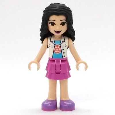 Minifigure Emma - White Coat, Dark Pink Skirt del set 41697