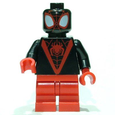 Minifigure Spin / Spider-Man (Miles Morales), Medium Red Legs del set 10784