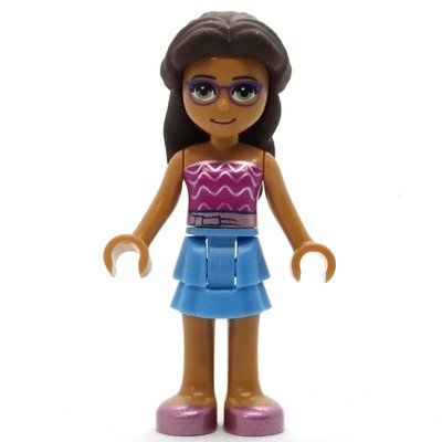 Figurine Layla - Magenta Top, Bright Light Blue Skirt, Dark Brown Hair du set 41702