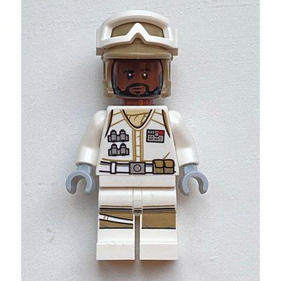 Minifiguur Rebel Trooper in Hoth Uniform, Dark Tan Hat, Reddish Brown Head uit set 40557