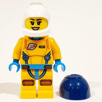 Figurine Astronaut, Female, Bright Light Orange Suit, Dark Blue Visor du set 60351