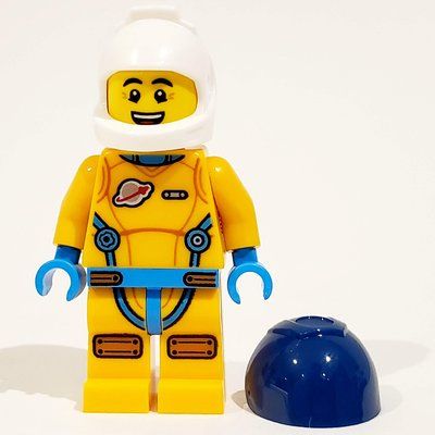 Figurine Astronaut, Male, Bright Light Orange Suit, Dark Blue Visor du set 60351