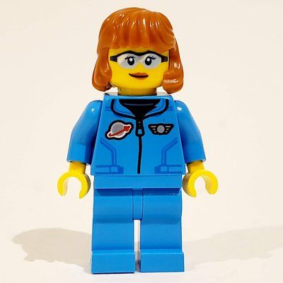 Figurine Woman, Dark Azure Tracksuit with Classic Space Logo du set 60350