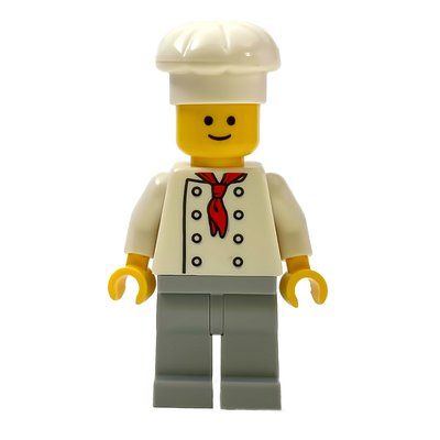 Figurine Chef, Red Neckerchief, Light Bluish Gray Legs, No Wrinkles du set 10255