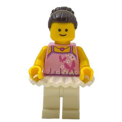 Figurine Ballerina - Magenta Butterflies and Necklace du set 10255