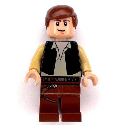 Figurine Han Solo, Black Vest, Reddish Brown Legs, Black Eyes - 3626c Head du set 10188