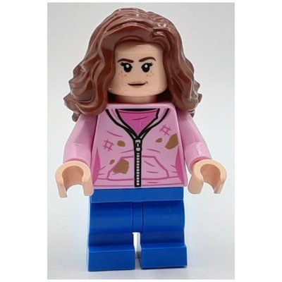 Figurine Hermione Granger, Bright Pink Hoodie over Dark Pink Shirt, Medium Legs, Smirk / Angry du set 76398