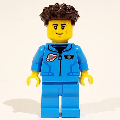 Figurine Astronaut, Dark Azure Jumpsuit, Dark Brown Hair du set 60349