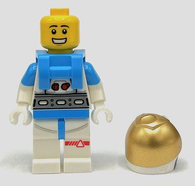Figurine Astronaut, Male, White Spacesuit, Dark Azure Backpack, Gold Visor du set 60349