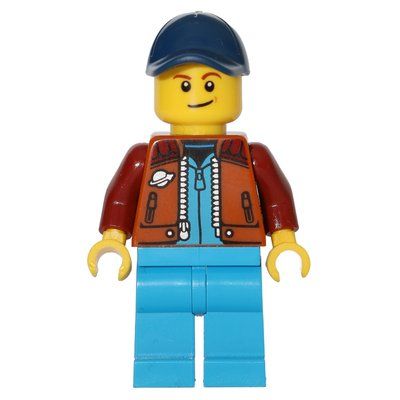 Figurine Man, Dark Orange Jacket, Dark Azure Legs, Dark Blue Cap du set 60348