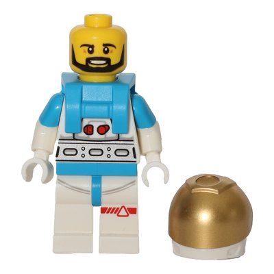 Figurine Astronaut, Male, White Suit, Gold Visor, Beard du set 60348