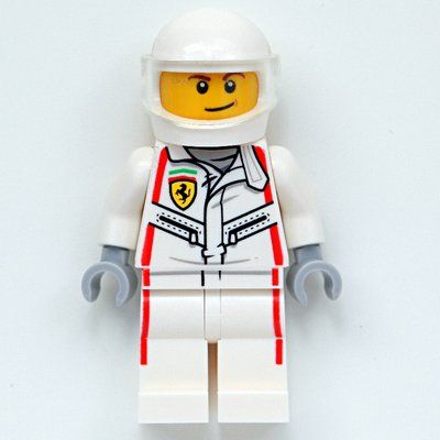 Figurine Race Driver, White Ferrari Racing Suit, White Helmet du set 76906